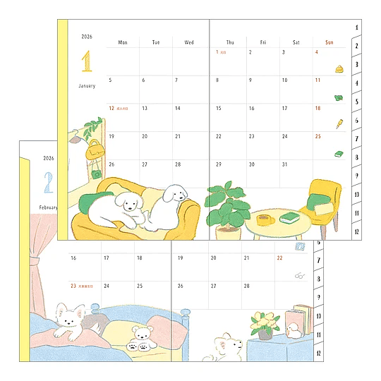 Agenda Midori 2026 Pocket (B6) Dog