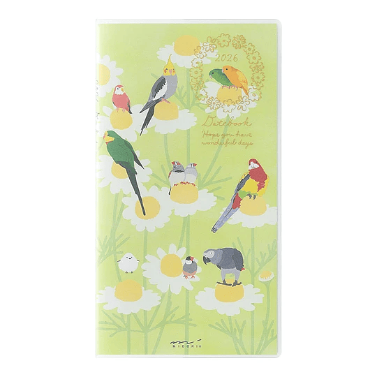Agenda Midori 2026 Pocket (Slim) Bird