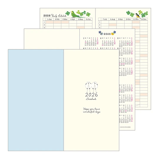 Agenda Midori 2026 Pocket (Slim) Bird