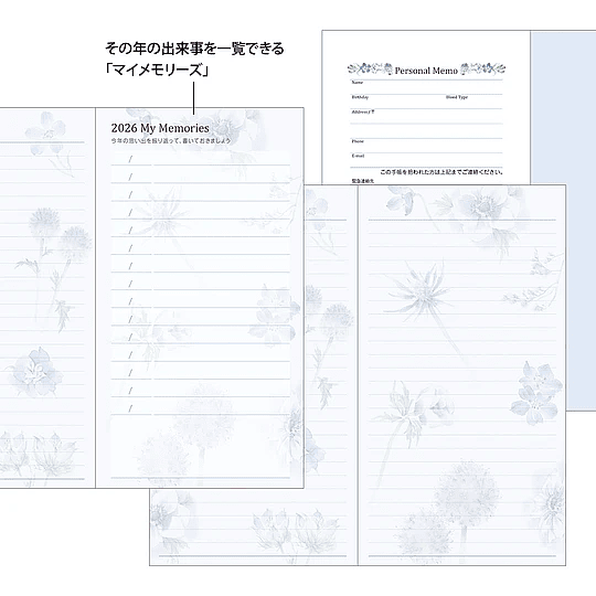 Agenda Midori 2026 Pocket (Slim) Country Time Flower