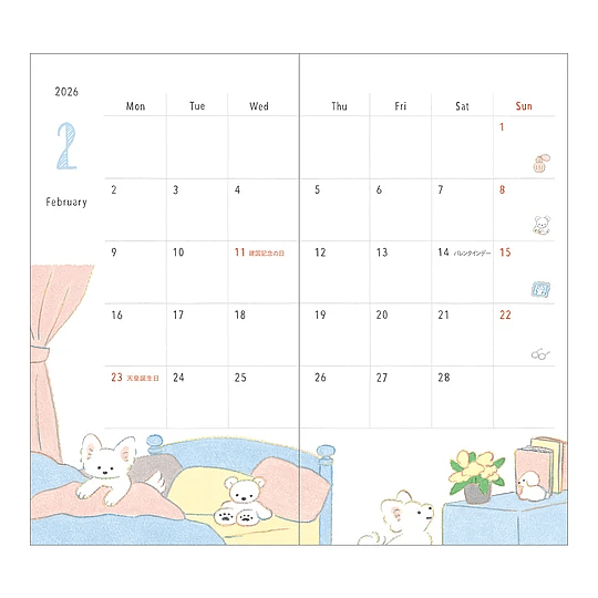 Agenda Midori 2026 Pocket (Slim) Dog