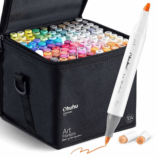 Ohuhu 104 Marcadores de Alcohol + Blender, Serie Honolulu 