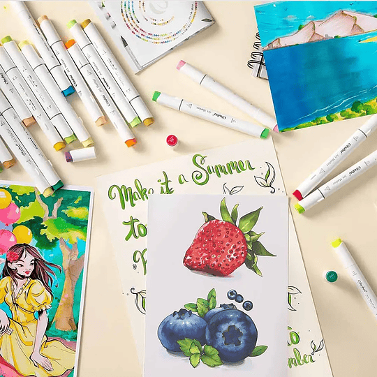 Ohuhu 320 Marcadores de Alcohol + Blender, Serie Honolulu B