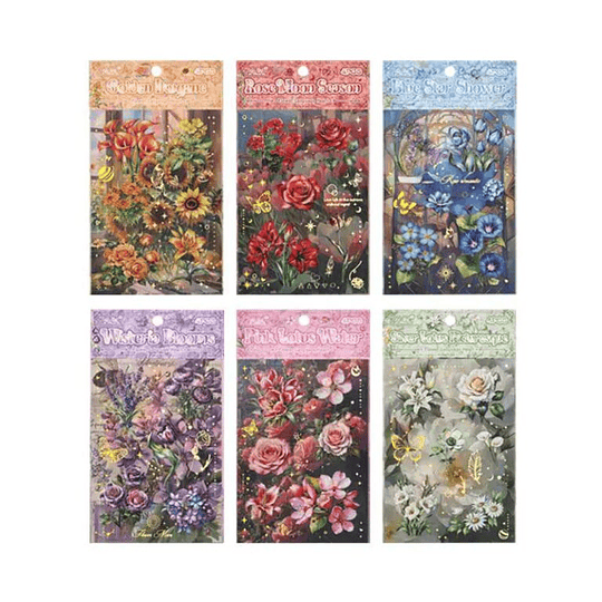 Set de Stickers de Flores y Mariposas