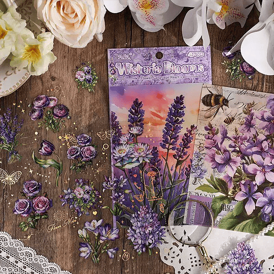 Set de Stickers de Flores y Mariposas