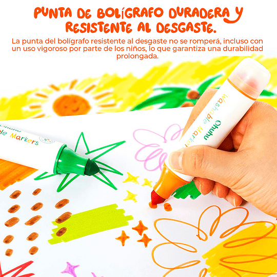 Ohuhu Kainani 12 Marcadores Lavables con timbres, plumones a base de agua