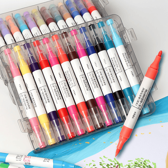 MIYA - Marcadores Acrílicos Maleta de 24 colores