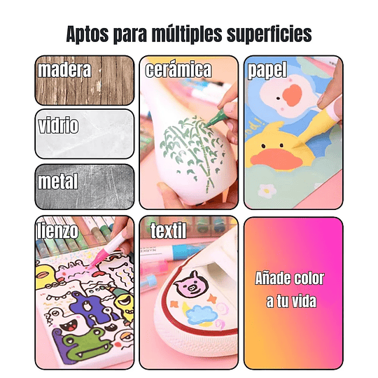 MIYA - Marcadores Acrílicos Maleta de 24 colores
