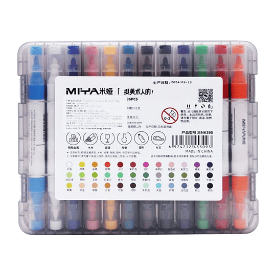 MIYA - Marcadores Acrílicos Maleta de 36 colores