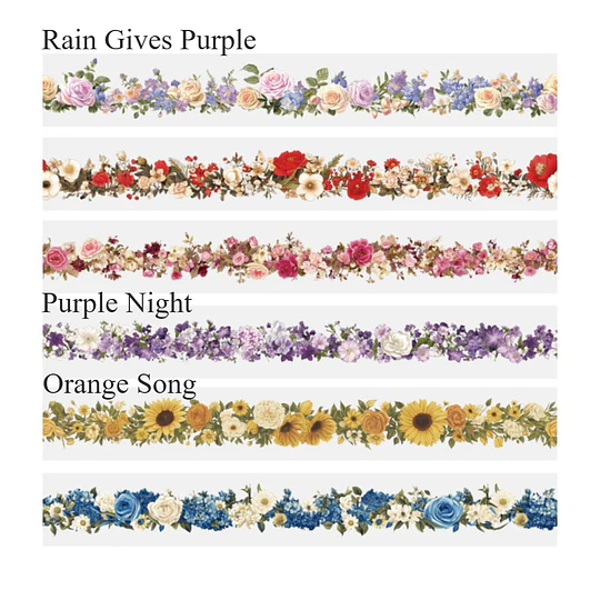 Washitape transparente de flores