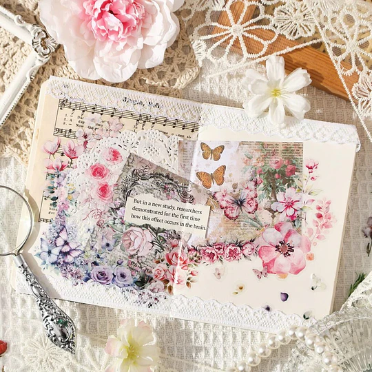 Libro de stickers de flores de 20 hojas