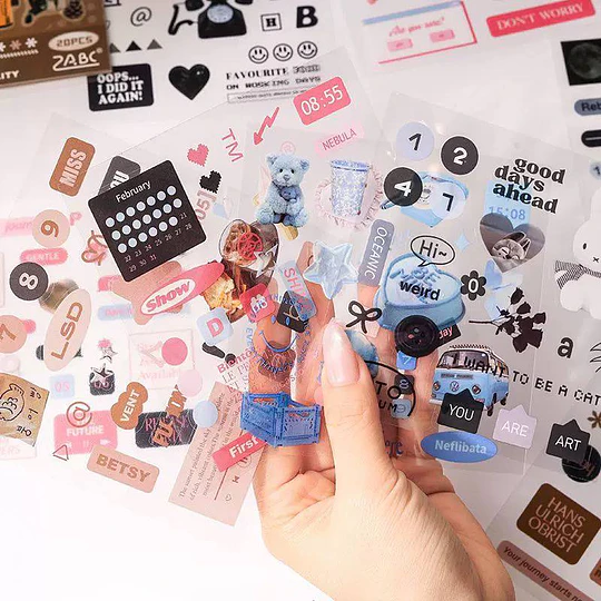 Mini libro de stickers aesthetic (20 Hojas)