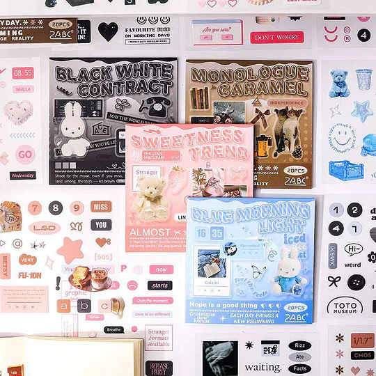 Mini libro de stickers aesthetic (20 Hojas)