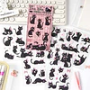 Set stickers gatitos negros
