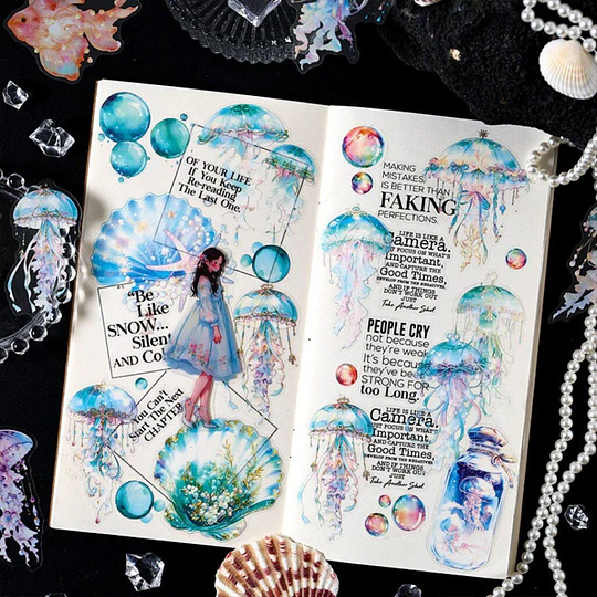 Set de stickers de medusas diamantadas