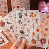 Set de stickers de flores en papel blanco