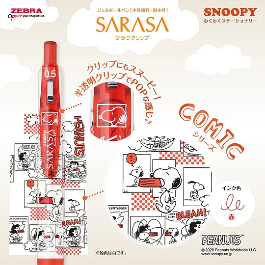 Zebra Sarasa Clip 0.5mm Snoopy Comic