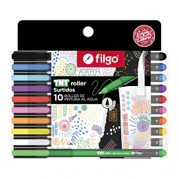 TNT Roller de Pintura al Agua Filgo - Estuche 10 Colores Clásicos