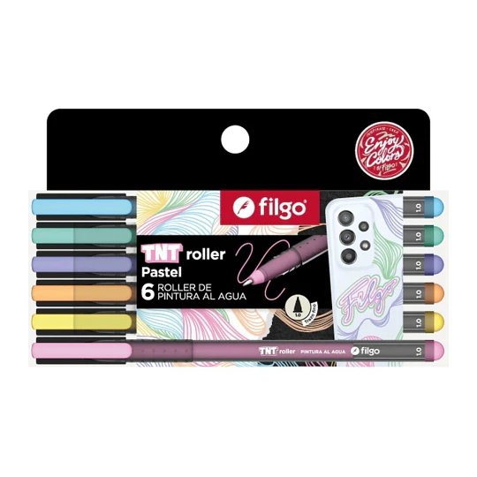 TNT Roller de Pintura al Agua Filgo - Estuche 6 Colores Pasteles