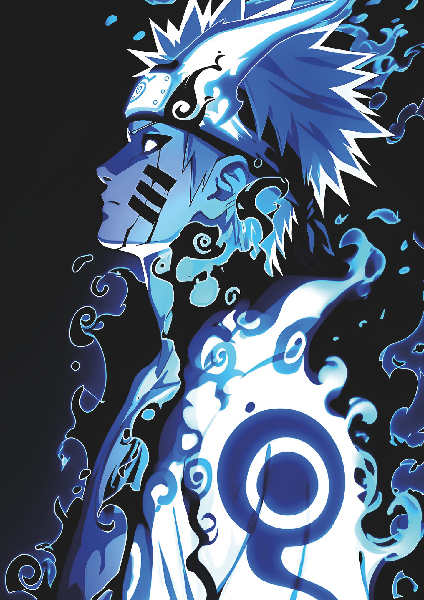 Cuadro Naruto Uzumaki Energía Chakra Azul – Arte Anime Decoración Otaku 1