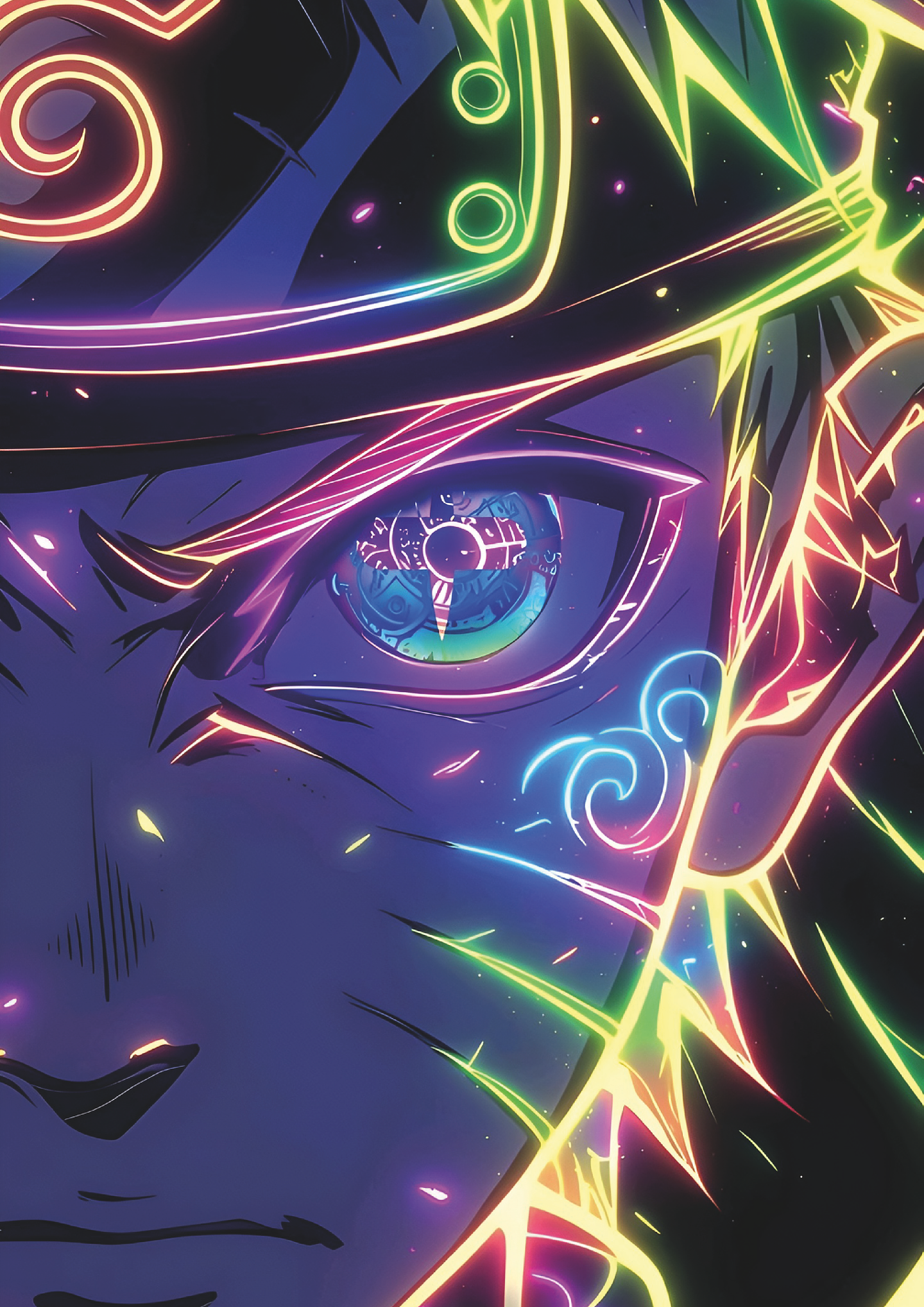 Cuadro Naruto Uzumaki Ojo Chakra – Arte Anime Estilo Neon 1