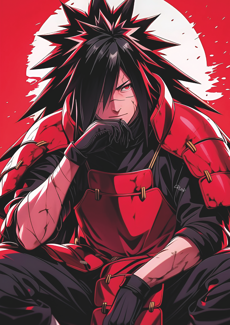 Cuadro Madara Uchiha Armadura Roja – Arte Naruto Decoración Anime 1