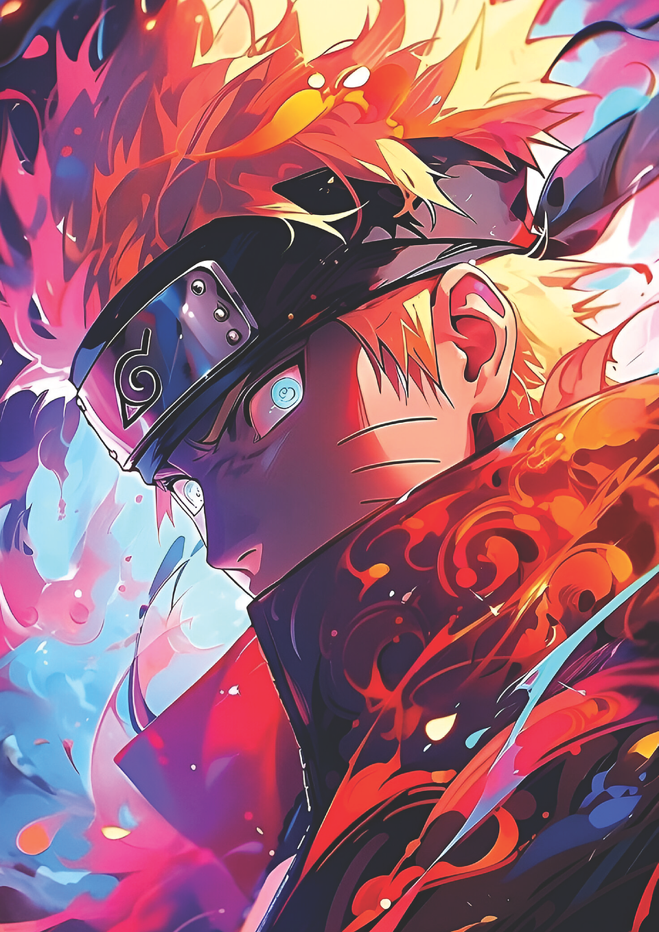 Cuadro Naruto Uzumaki Arte Abstracto – Decoración Anime Colorida 1