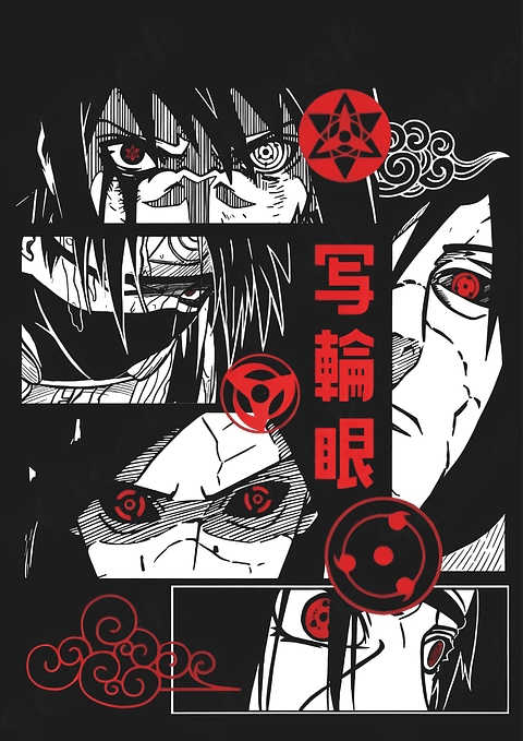 Cuadro Clan Uchiha Sharingan Anime – Decoración Otaku
