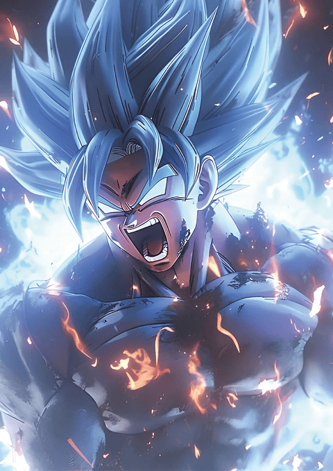 Cuadro Anime Goku Blue – Arte Épico (Holográfico o Fotográfico)