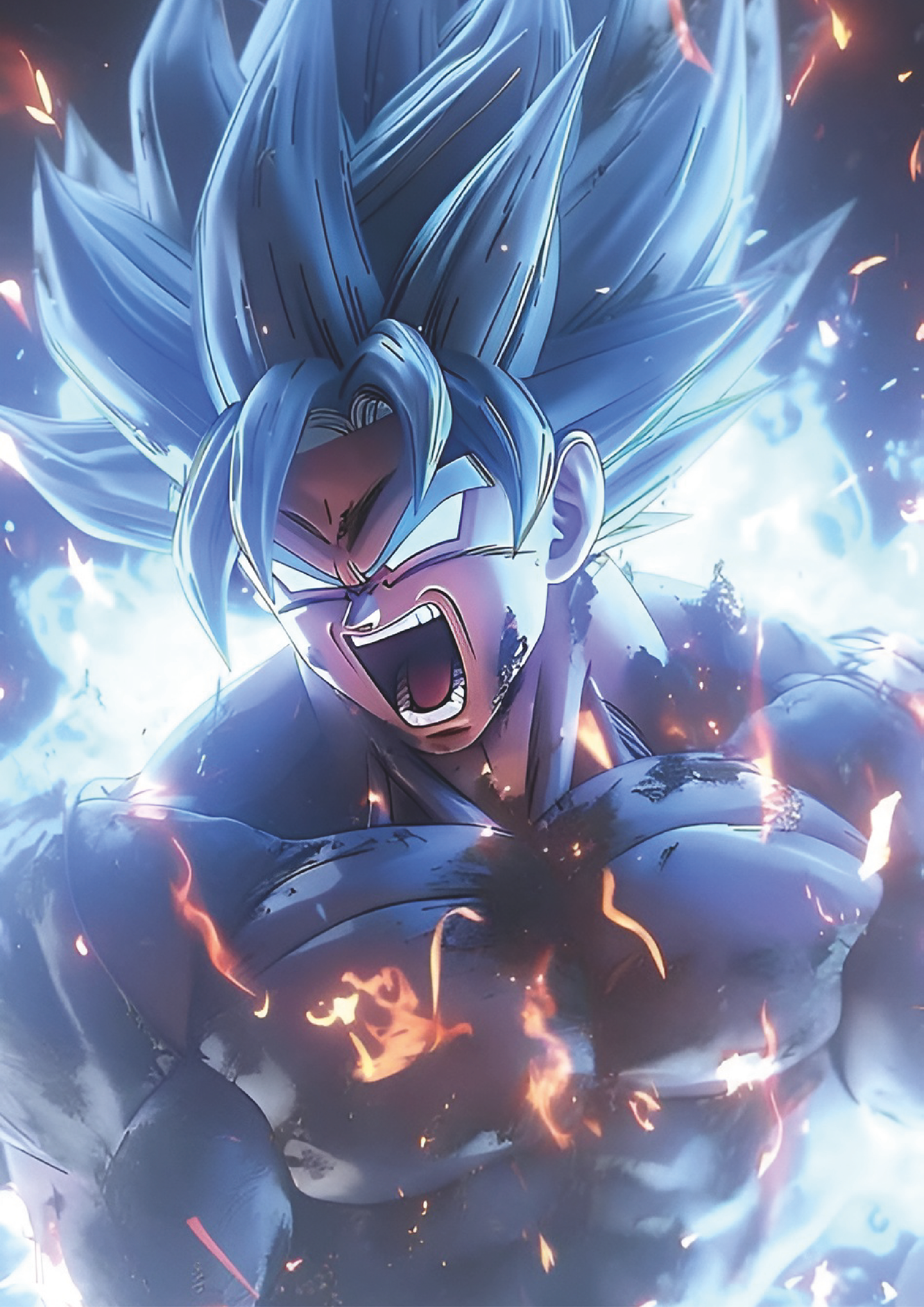 Cuadro Anime Goku Blue – Arte Épico (Holográfico o Fotográfico) 1