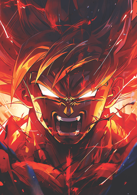 Cuadro Anime Goku Super Saiyajin – Poder Desatado Dragon Ball (Holográfico o Fotográfico)