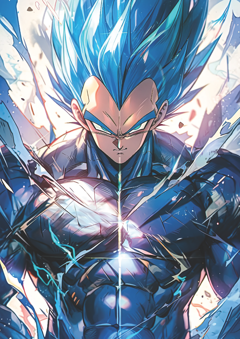 Cuadro Anime Vegeta Super Saiyajin Blue – Poder Saiyajin Dragon Ball (Holográfico o Fotográfico) 1