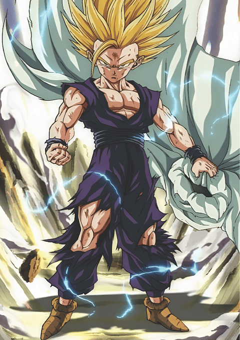 Cuadro Anime Gohan Super Saiyajin – Batalla Legendaria Dragon Ball (Holográfico o Fotográfico)