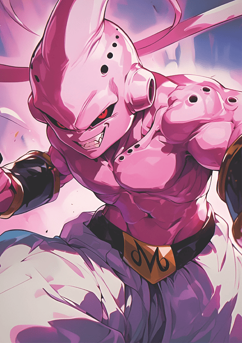 Cuadro Anime Majin Buu Forma Maligna – Villano Dragon Ball (Holográfico o Fotográfico)