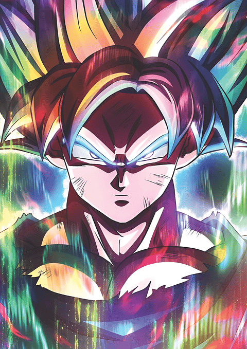 Cuadro Anime Goku Instinto Superior Aura – Dragon Ball (Holográfico o Fotográfico)