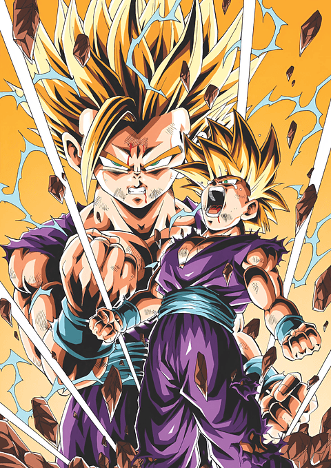 Cuadro Anime Gohan Super Saiyajin Despertar – Dragon Ball (Holográfico o Fotográfico)