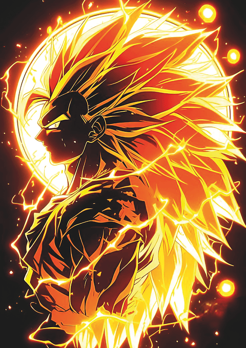 Cuadro Anime Goku Super Saiyajin 3 – Dragon Ball Z (Holográfico o Fotográfico)