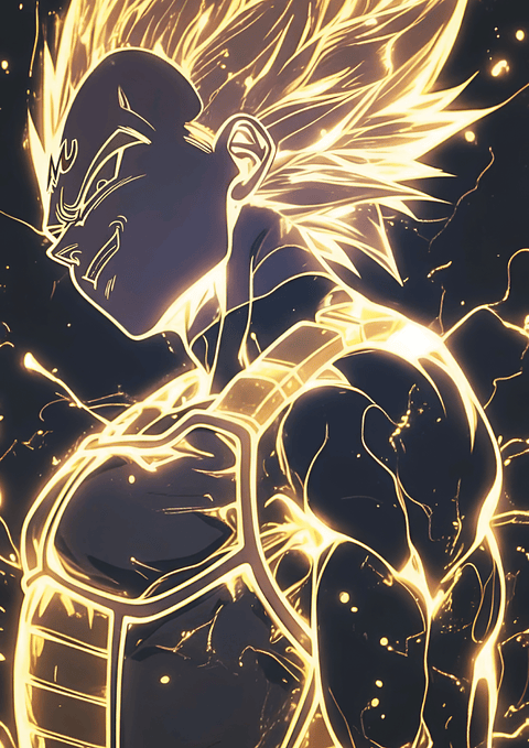 Cuadro Anime Majin Vegeta Super Saiyajin – Dragon Ball Z (Holográfico o Fotográfico)
