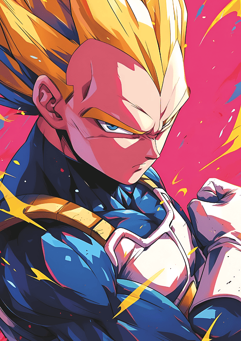 Cuadro Anime Vegeta Guerrero Saiyajin – Dragon Ball Z (Holográfico o Fotográfico)