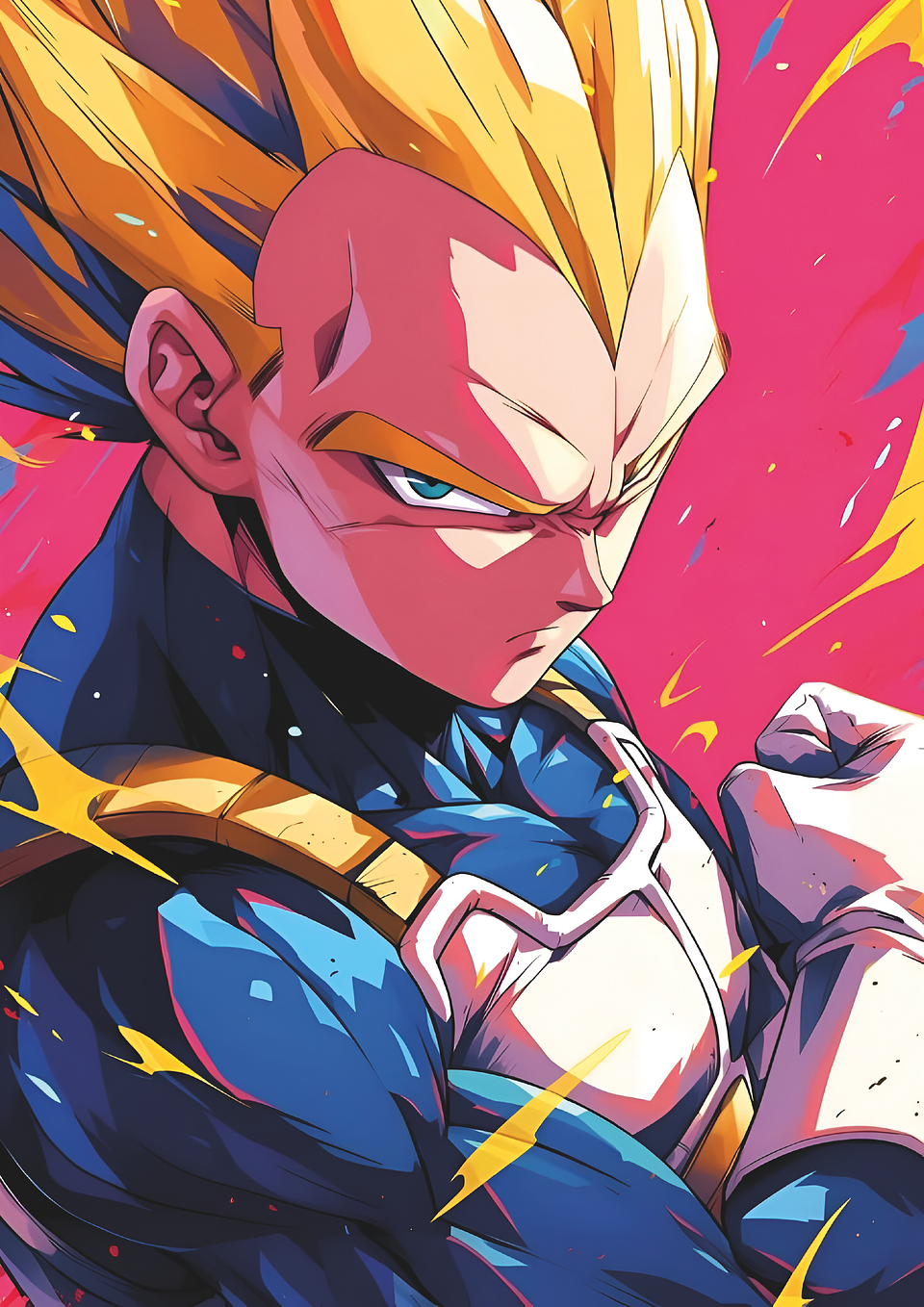 Cuadro Anime Vegeta Guerrero Saiyajin – Dragon Ball Z (Holográfico o Fotográfico) 1