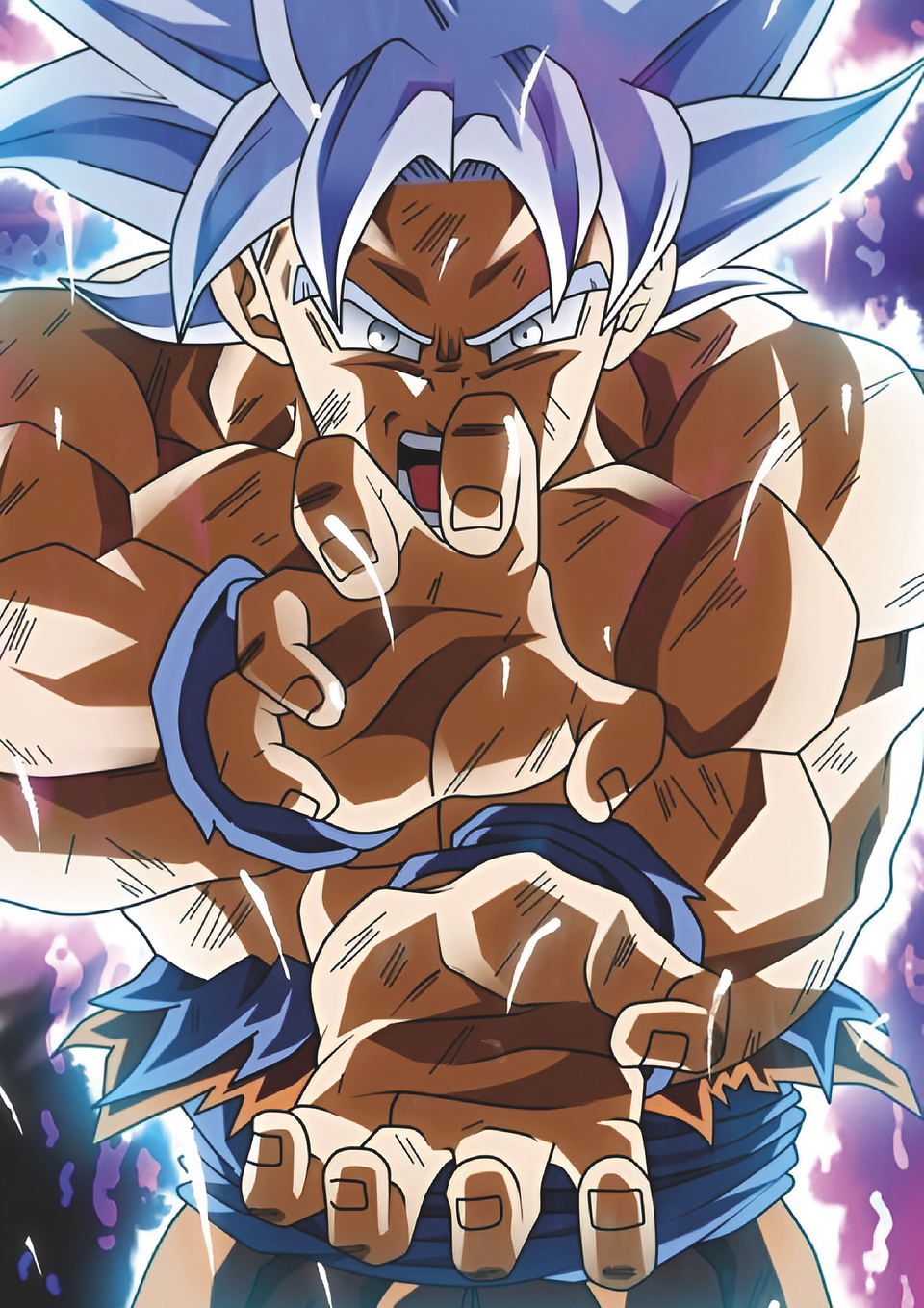 Poster Goku Ultra Instinto Ataque Divino | Cuadro Anime Holo 1