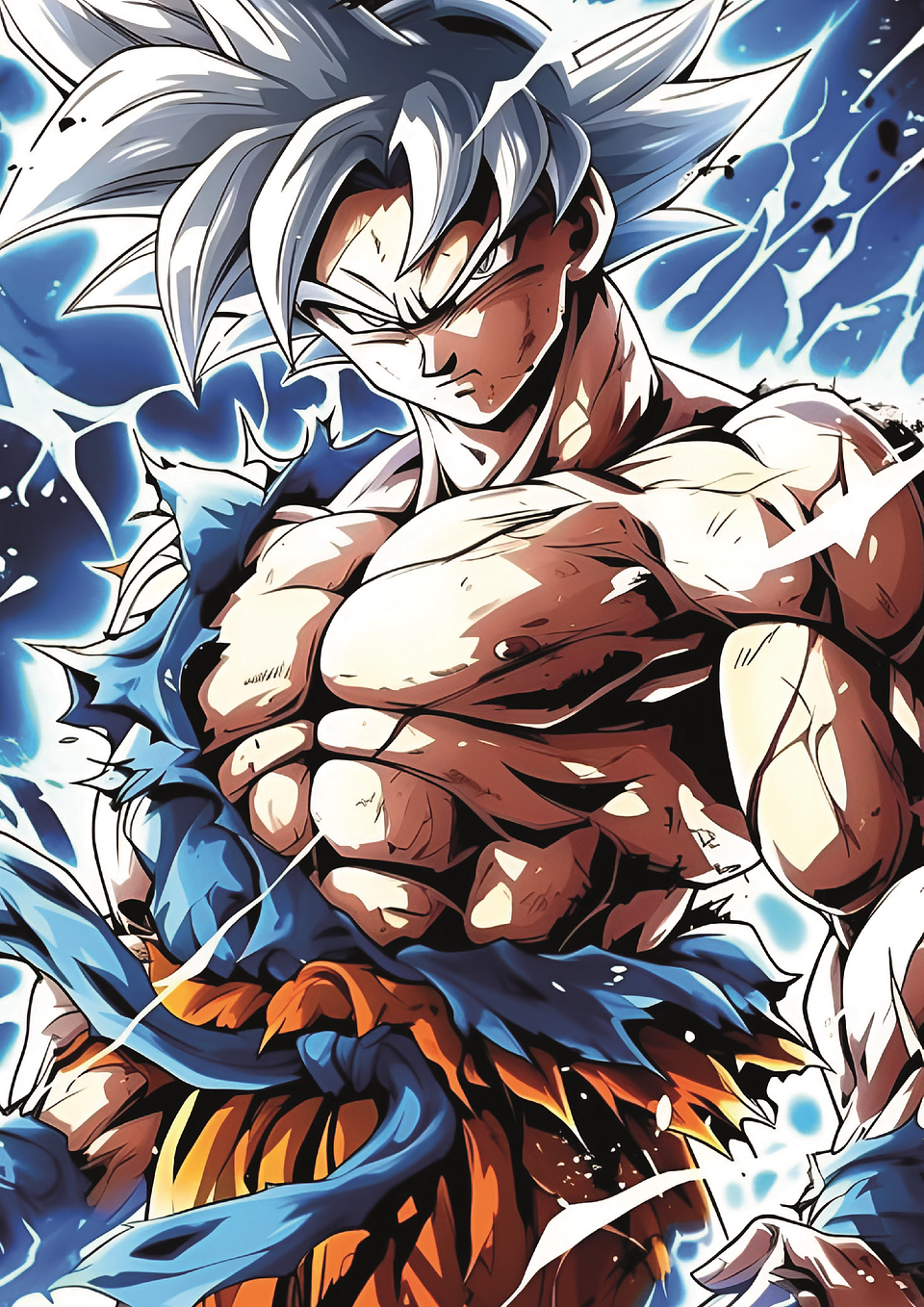 Poster Goku Ultra Instinto Poder Desatado | Cuadro Anime Holo 1