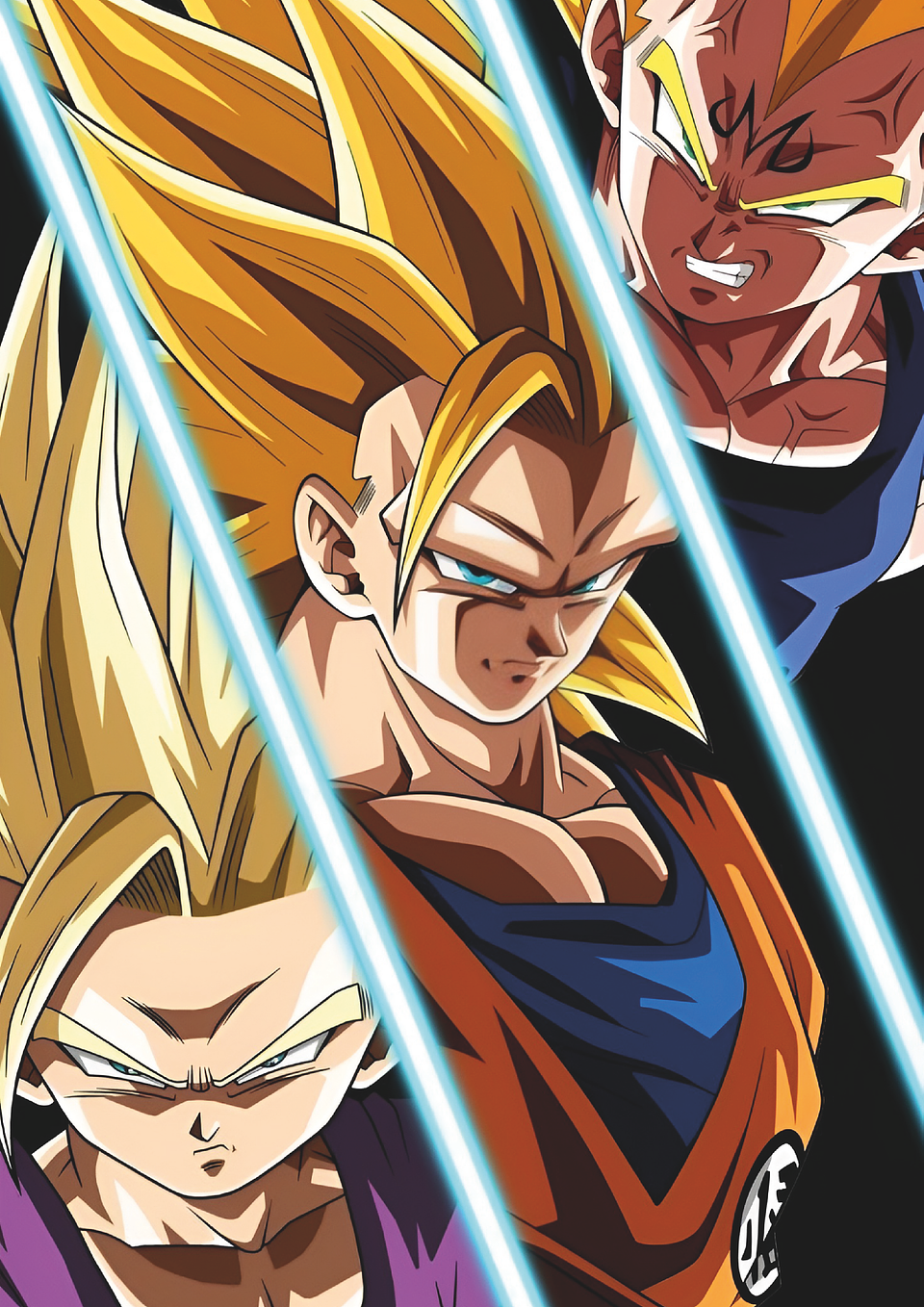 Poster Evolución Saiyajin Dragon Ball | Goku, Vegeta y Gohan 1