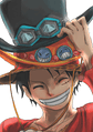 Poster Luffy Sombrero de Ace | Cuadro Anime One Piece - Miniatura 1