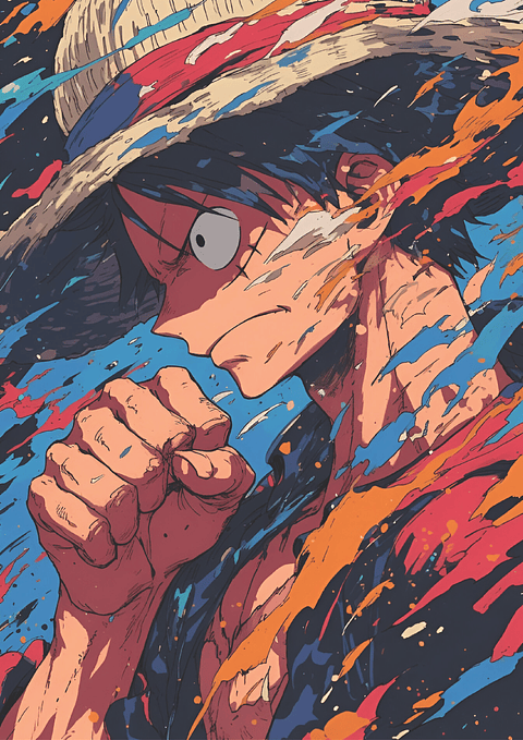 Poster Luffy Espíritu Pirata | Cuadro Anime One Piece