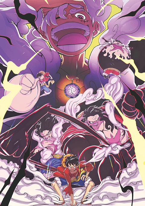 Poster Evoluciones de Luffy | Cuadro Anime One Piece