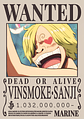 Poster Wanted Sanji | Cuadro Anime One Piece - Miniatura 1