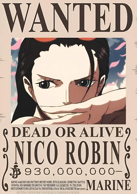 Poster Wanted Nico Robin | Cuadro Anime One Piece