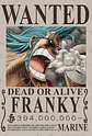 Poster Wanted Franky | Cuadro Anime One Piece - Miniatura 1