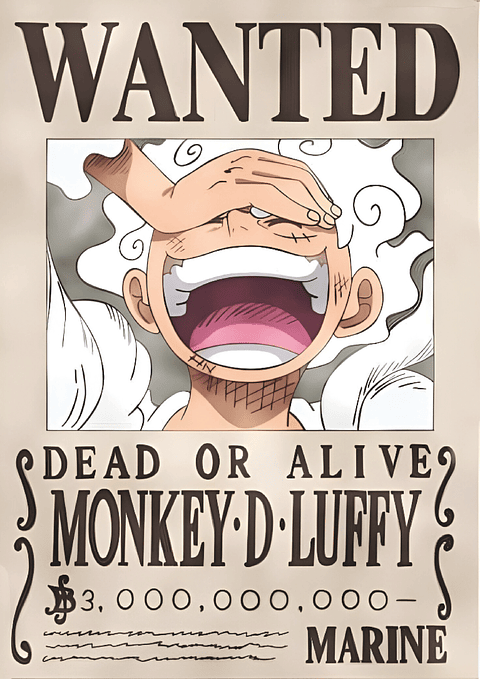 Poster Wanted Monkey D. Luffy | Cuadro Anime One Piece